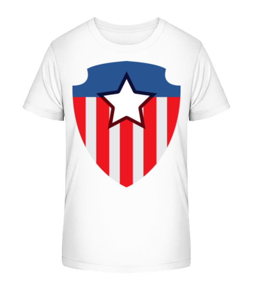 Superhero Emblem - T-shirt bio Enfant Stanley Stella - Blanc - Devant