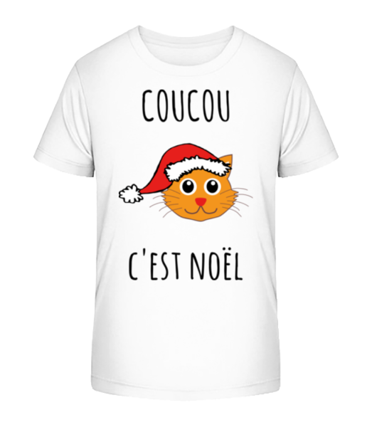 Coucou C'est Noël - T-shirt bio Enfant Stanley Stella - Blanc - Devant