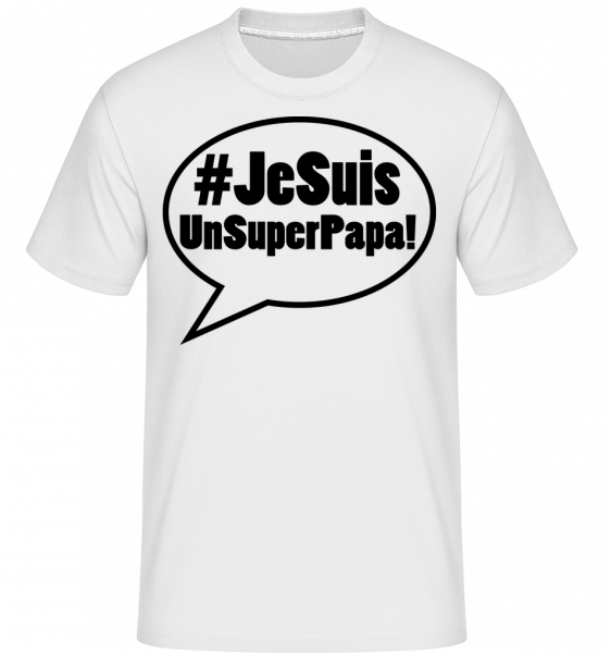 Hashtag SuperPapa -  T-Shirt Shirtinator homme - Blanc - Vorn
