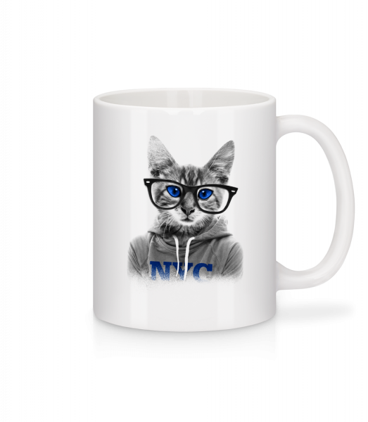 Cat NCY - Mug en céramique blanc - Blanc - Vorn