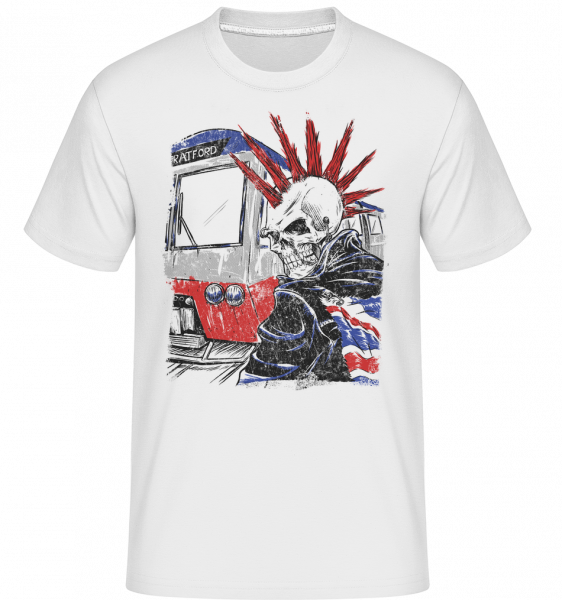 Londres Crâne Punk -  T-Shirt Shirtinator homme - Blanc - Vorn