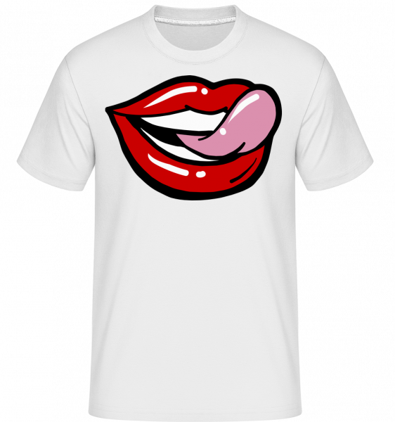 Red Lips -  T-Shirt Shirtinator homme - Blanc - Vorn