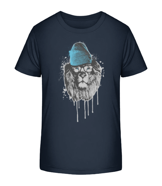 Lion with Head - T-shirt bio Enfant Stanley Stella - Bleu marine - Devant