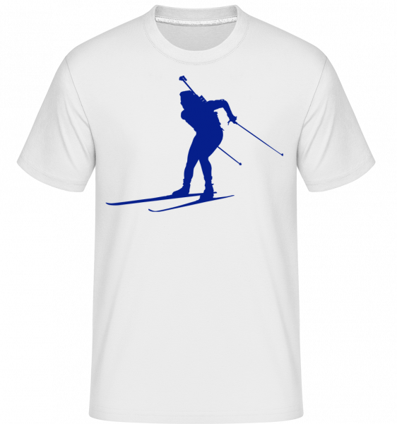 Skiing Cross Country Blue -  T-Shirt Shirtinator homme - Blanc - Vorn