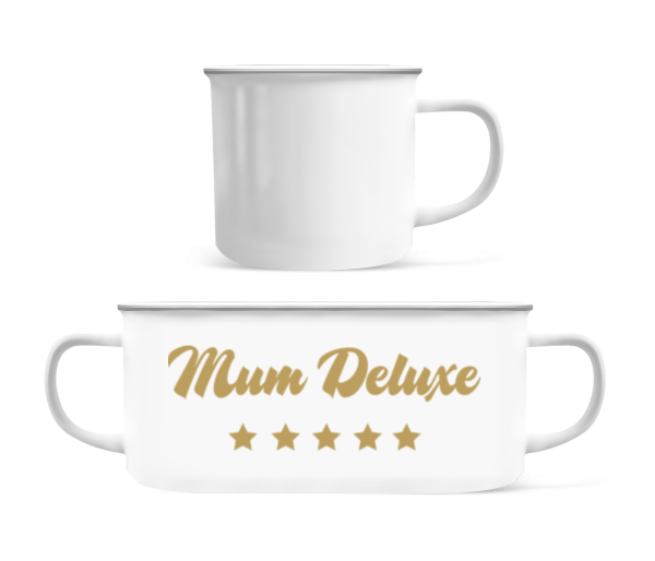 Mum Deluxe - Beige - Tasse Émaillée - Blanc - Devant