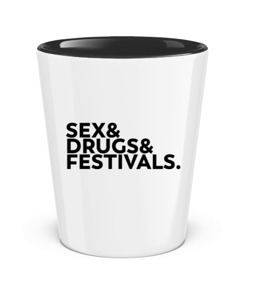 Sex Drugs Festivals - Verre à shot bicolore - Blanc / Noir - Devant