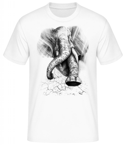 Éléphant en colère - T-shirt standard Homme - Blanc - Vorn