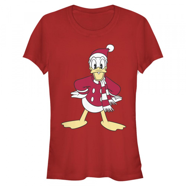 Disney Classics - Mickey Mouse - Donald Duck Donald Hat - Christmas - Femme T-shirt - Rouge - Devant