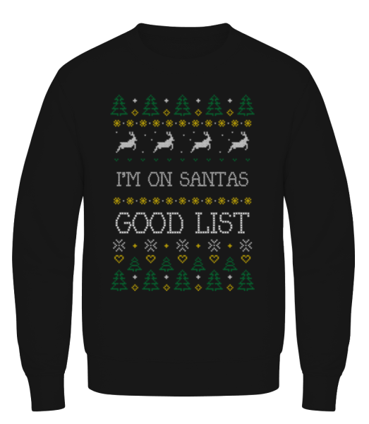 I Am On Santas Good List - Sweatshirt Homme - Noir - Devant