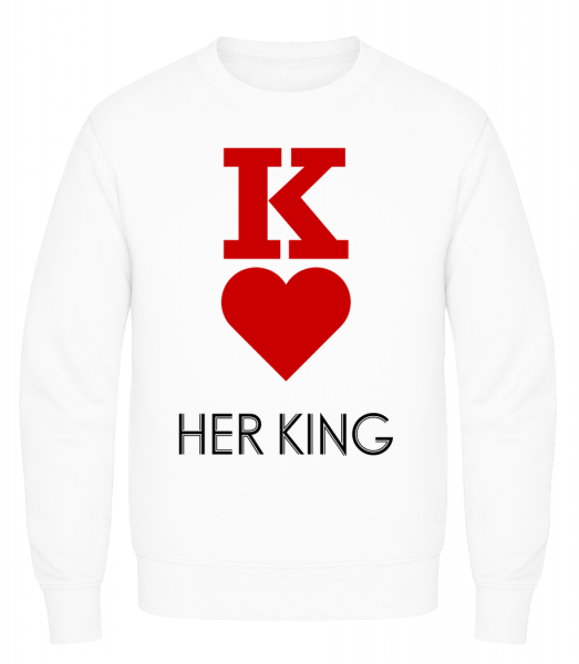 Her King - Sweatshirt Homme AWDis - Blanc - Vorn
