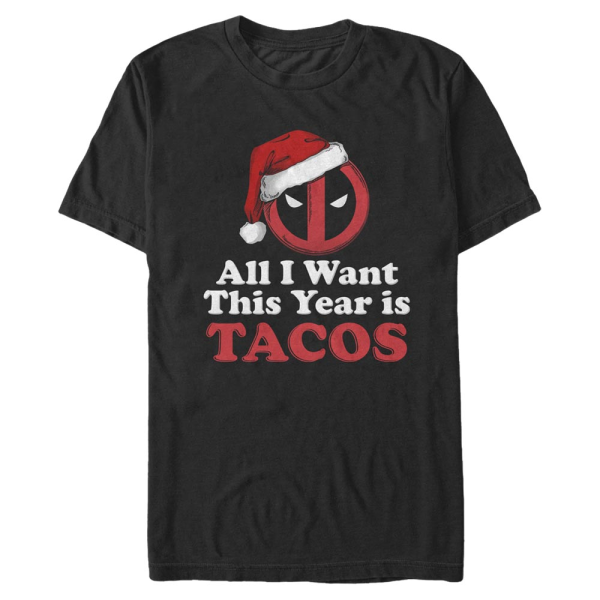 Marvel - Deadpool - Deadpool Pool For Tacos - Christmas - Homme T-shirt - Noir - Devant