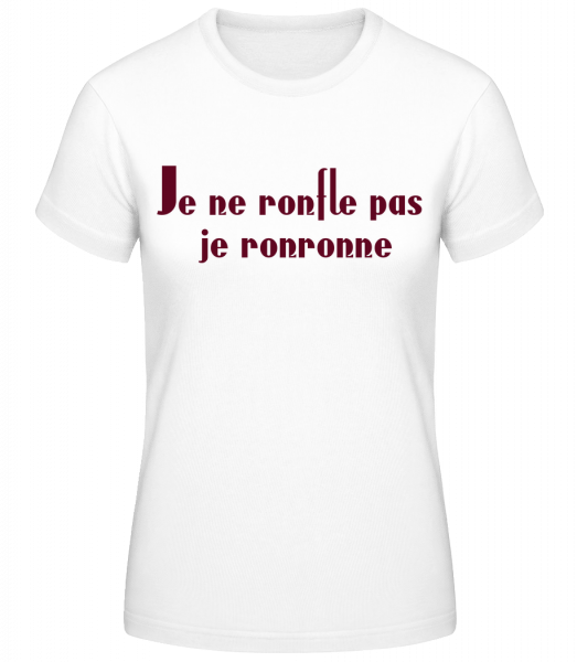 Je Ne Ronfle Pas Je Ronronne - T-shirt standard Femme - Blanc - Vorn