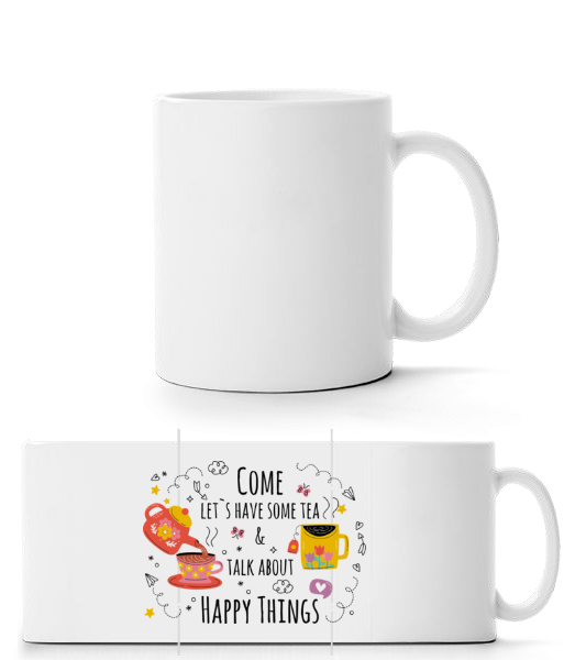 Talk About Happy Things - Mug panorama - Blanc - Devant
