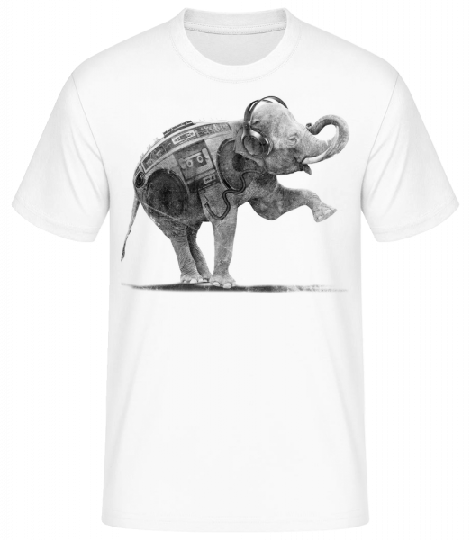 Éléphant De Ghettoblaster - T-shirt standard Homme - Blanc - Vorn