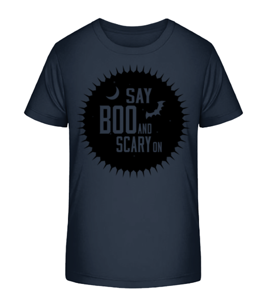 Say Boo And Scary On - T-shirt bio Enfant Stanley Stella - Bleu marine - Devant