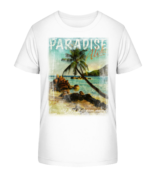 Paradise Aloha - T-shirt bio Enfant Stanley Stella - Blanc - Devant
