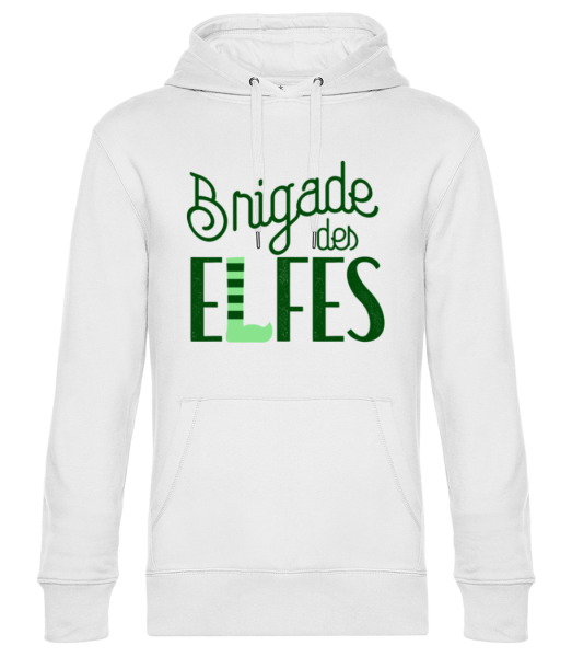 Brigade Des Elfes - Sweat à capuche premium Unisexe - Blanc - Devant