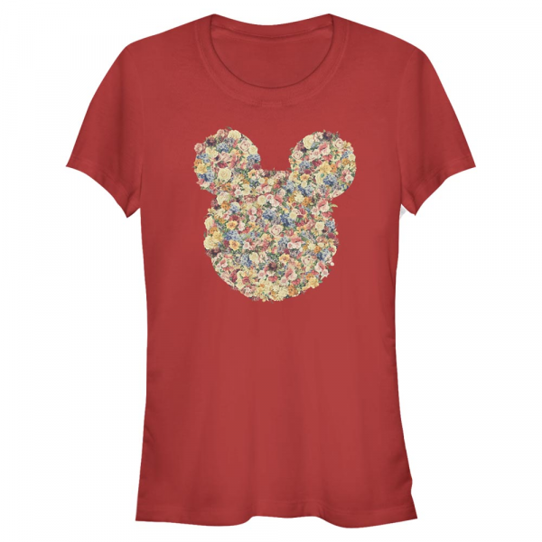 Disney - Mickey Mouse - Mickey Floral Head - Femme T-shirt - Rouge - Devant