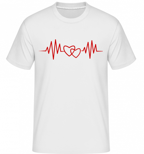 Pulsation Du Cœur -  T-Shirt Shirtinator homme - Blanc - Vorn