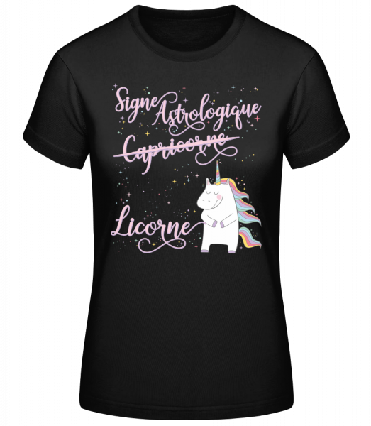 Signe Astrologique Licorne Capri - T-shirt standard femme - Noir - Vorn