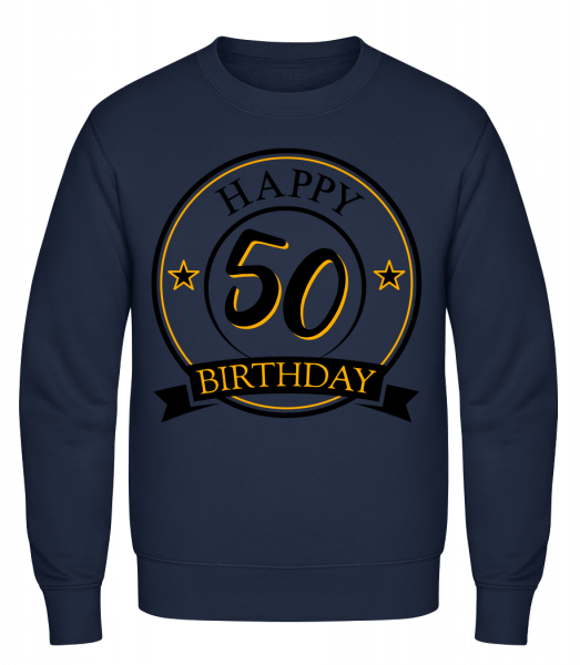 Happy Birthday 50 - Sweat-shirt classique avec manches set-in - Marine - Vorn