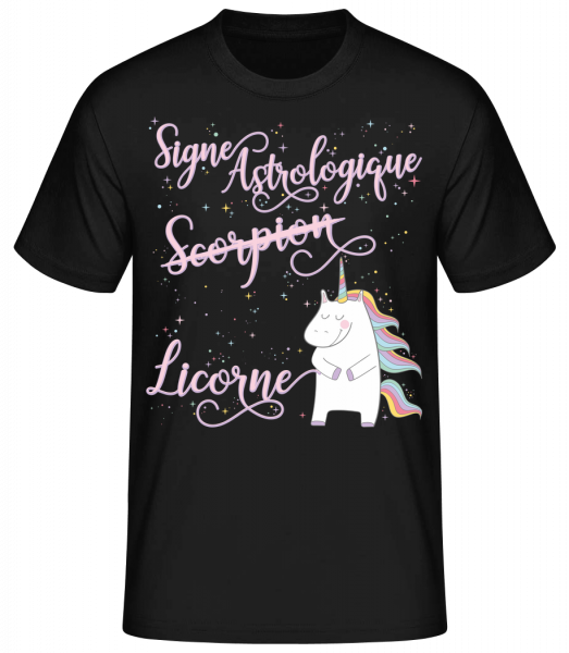 Signe Astrologique Licorne Scorp - T-shirt standard homme - Noir - Vorn