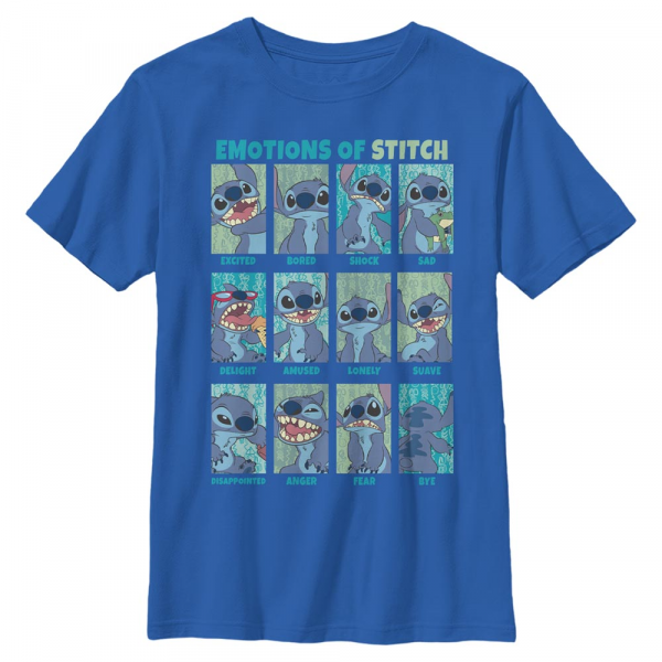 Disney Classics - Lilo & Stitch - Lilo & Stitch Stitch Emotion - Enfant T-shirt - Bleu royal - Devant