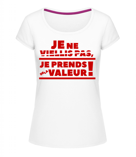 Je Prends De La Valeur! - T-shirt à col rond Megan - Blanc - Vorn