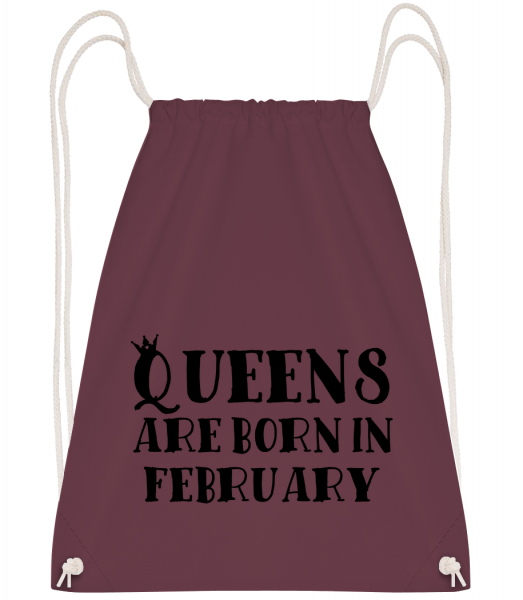 Queens Are Born In February - Sac à dos Drawstring - Bordeaux - Vorn