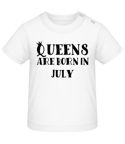 Queens Are Born In July - T-shirt Bébé - Blanc - Devant