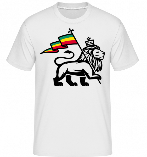 Lion Jamaican Flag -  T-Shirt Shirtinator homme - Blanc - Vorn