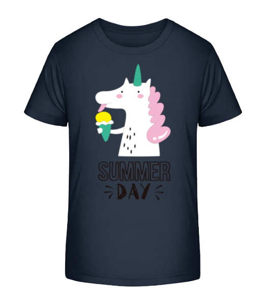 Summer Day Unicorn - T-shirt bio Enfant Stanley Stella - Bleu marine - Devant