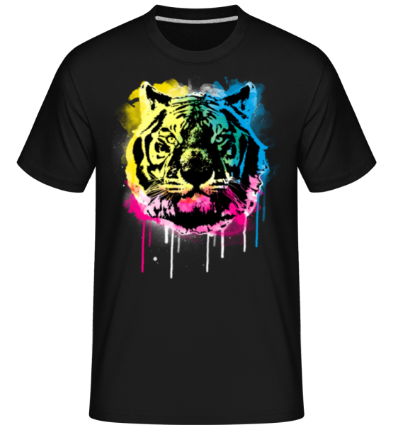 Tigre Multicolore -  T-Shirt Shirtinator homme - Noir - Devant