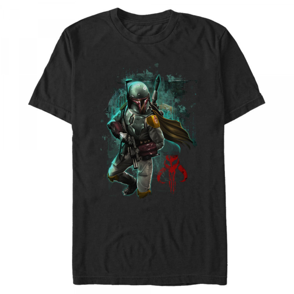 Star Wars - Boba Fett Mandalorian Warrior - Homme T-shirt - Noir - Devant