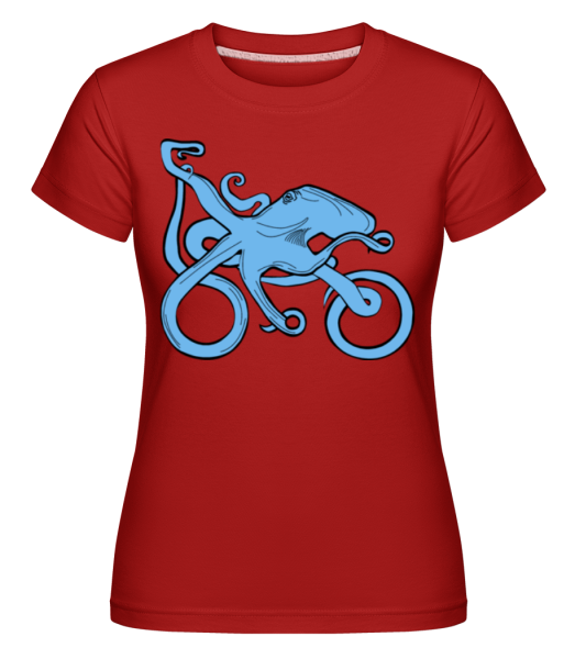 Motorcycle Octopus -  T-shirt Shirtinator femme - Rouge - Devant
