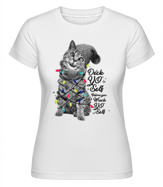 Chat De Noel -  T-shirt Shirtinator femme - Blanc - Vorn