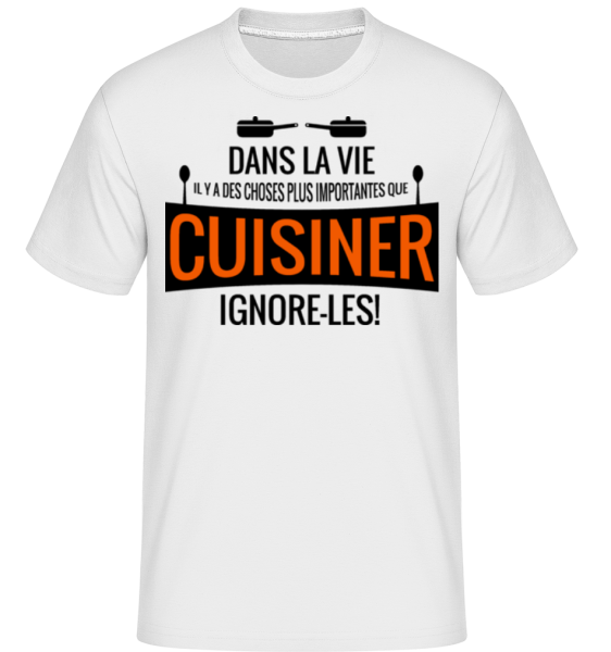 J'Adore Cuisiner -  T-Shirt Shirtinator homme - Blanc - Devant