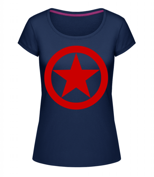 Étoile Dans Cercle Logo - T-shirt à col rond Megan - Marine - Vorn