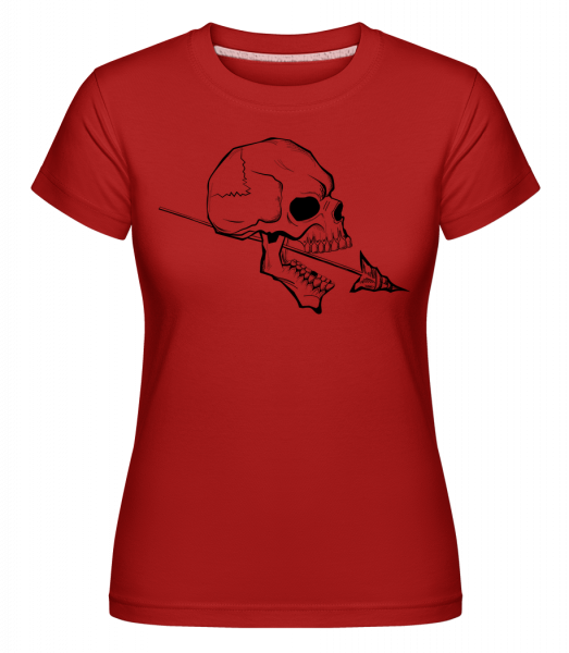 Crâne Avec Tatouage De Lance -  T-shirt Shirtinator femme - Rouge - Vorn