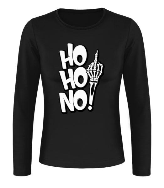 Ho Ho No - T-shirt à manches longues standard Femme - Noir - Devant