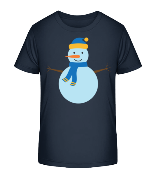 Bonhomme De Neige Avec Casquette - T-shirt bio Enfant Stanley Stella - Bleu marine - Devant