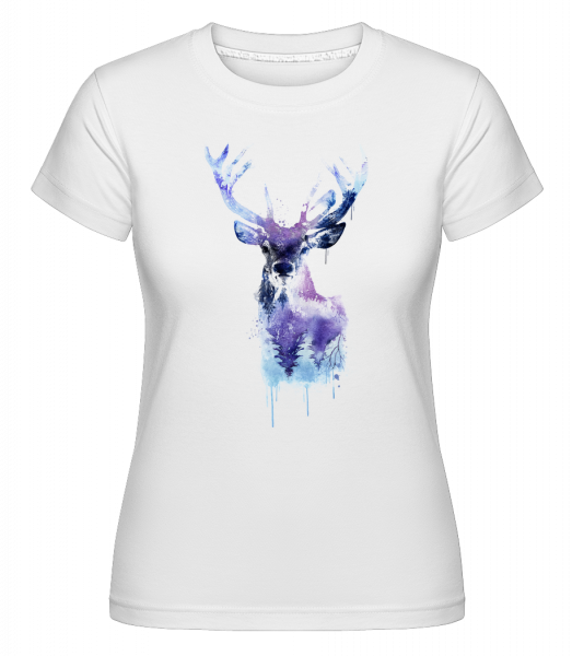 Cerf Artistique -  T-shirt Shirtinator femme - Blanc - Vorn