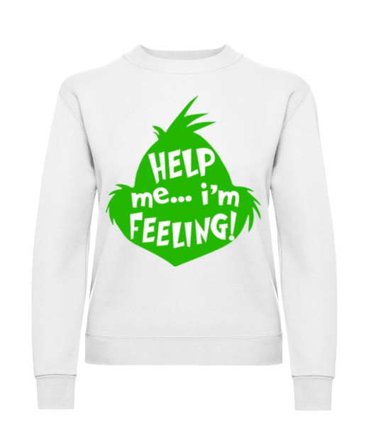 Help Me I Am Feeling - Sweatshirt Femme - Blanc - Devant