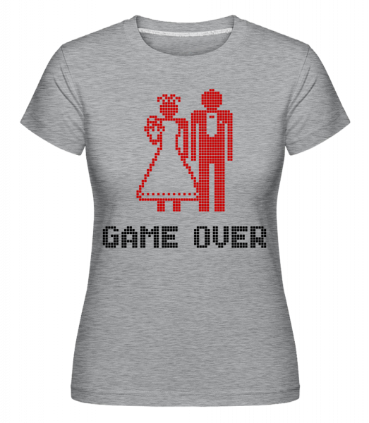 Game Over Sign Red -  T-shirt Shirtinator femme - Gris bruyère - Vorn