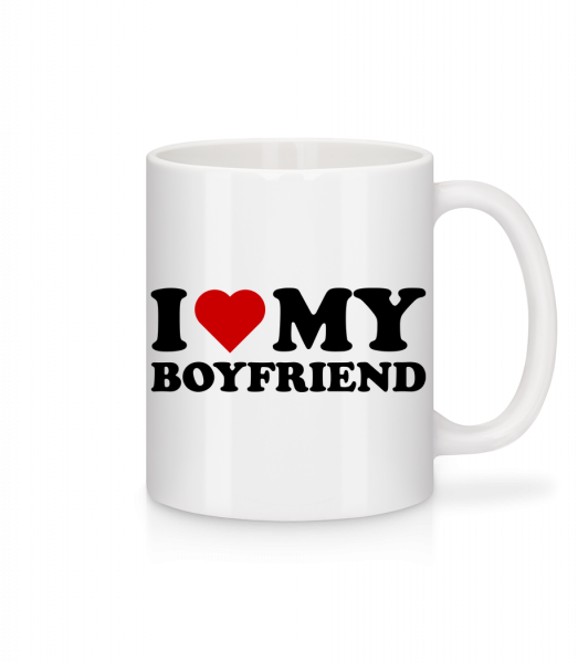 I Love My Boyfriend - Mug en céramique blanc - Blanc - Vorn