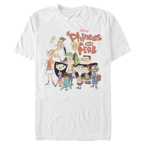 Disney Classics - Phinéas et Ferb - Skupina The Group - Homme T-shirt - Blanc - Devant