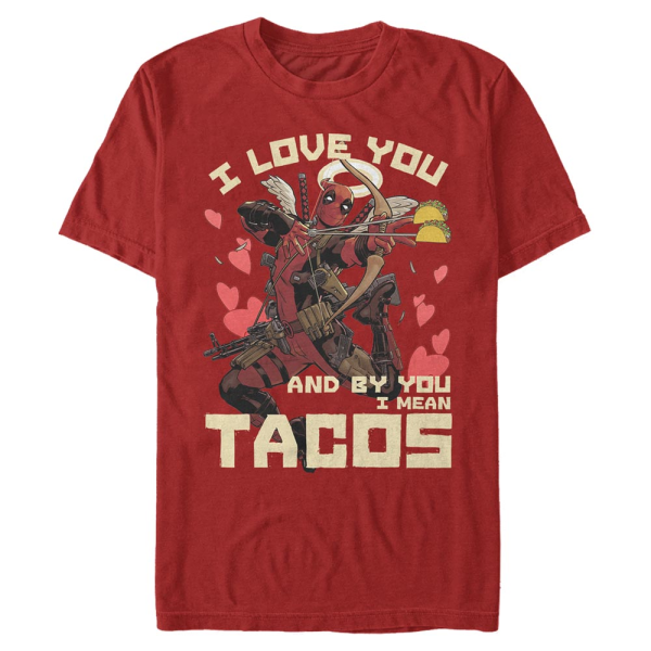 Marvel - Deadpool - Deadpool Taco Love - Valentine's Day - Homme T-shirt - Rouge - Devant