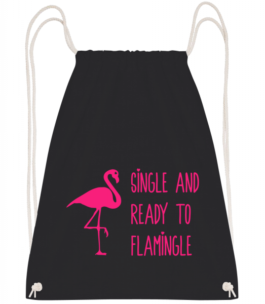 Single And Ready To Flamingle - Sac à dos Drawstring - Noir - Vorn