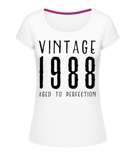 Vintage 1988 Aged To Perfection - T-shirt à col rond Megan - Blanc - Vorn