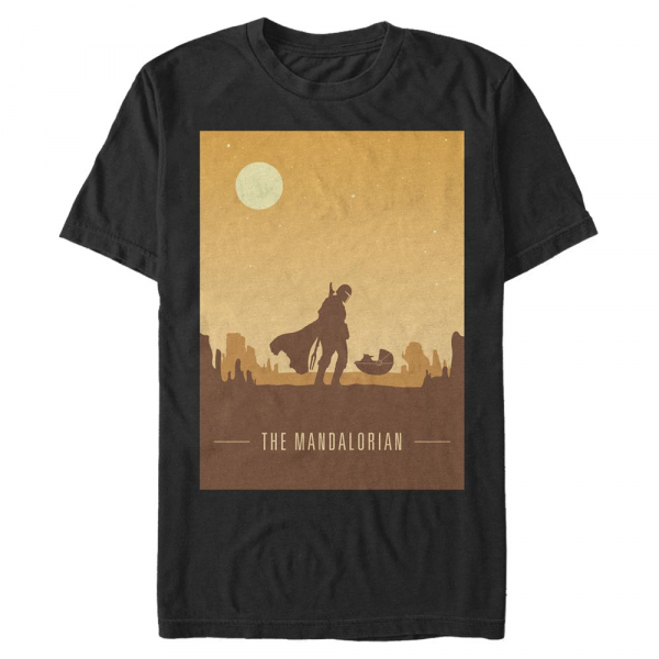 Star Wars - The Mandalorian - Mando & Yoda Mando and Child Poster - Homme T-shirt - Noir - Devant